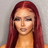 Perruque Brésilienne Straight Hair HD Lace  Burgundy – #99J